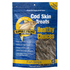 Savory Prime Cod Skin Fish Strips Dog Treats 8-oz
