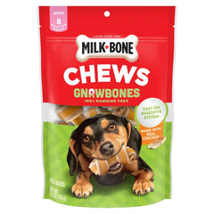 Milk-Bone Chews Knotted Gnaw Bones Chicken Dog Treats Mini 8 Count 5.1-oz