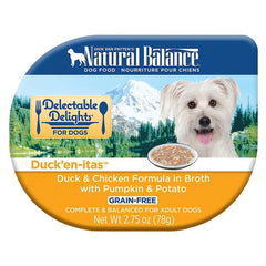 Natural Balance Delectable Delights Grain-Free Duck'en-itas Duck & Chicken in Broth with Pumpkin & Potato Adult Wet Dog Food 2.75-oz
